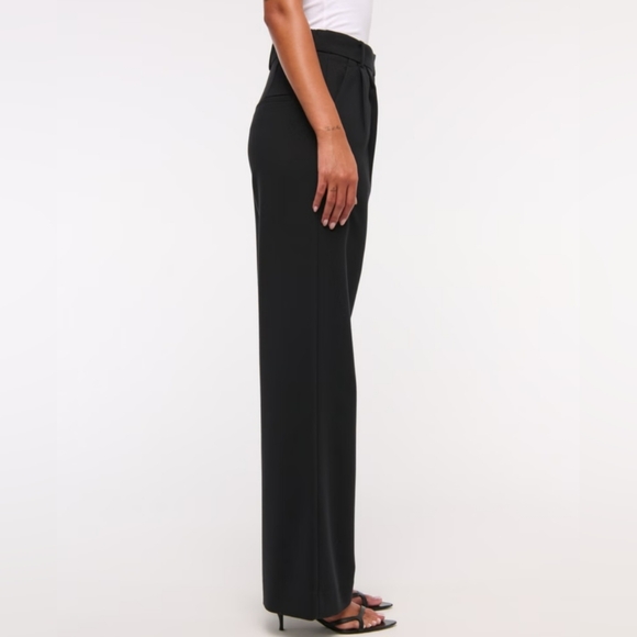 A&F Sloane Tailored Wide Leg Pant Black - Picture 3 of 5
